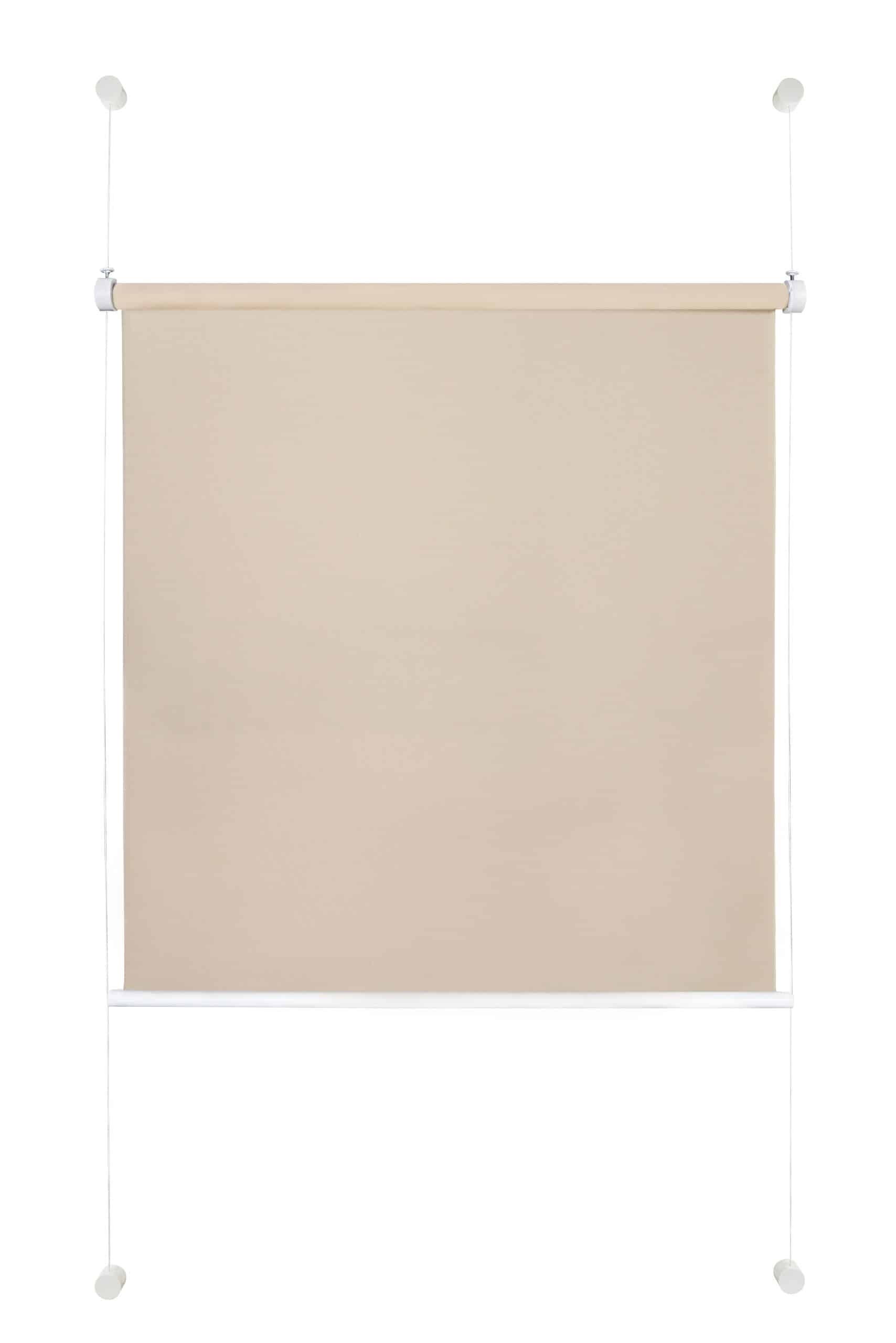 Ondeco Tageslicht Rollo ohne Bohren Klemmrollo Alternative Plissee Klemmfix Sichtschutz Sonnenschutz Farbe: Sand