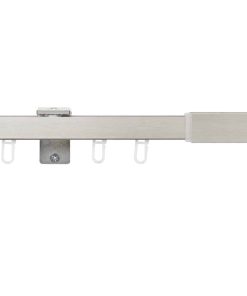 Ondeco Vorhangschiene ausziehbar Gardinenschiene innenlauf Gardinenstange Deckenmontage modern 1-Lauf Farbe: Edelstahl-Optik