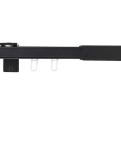 Ondeco Vorhangschiene ausziehbar Gardinenschiene innenlauf Gardinenstange Deckenmontage modern 1-Lauf Farbe: Schwarz