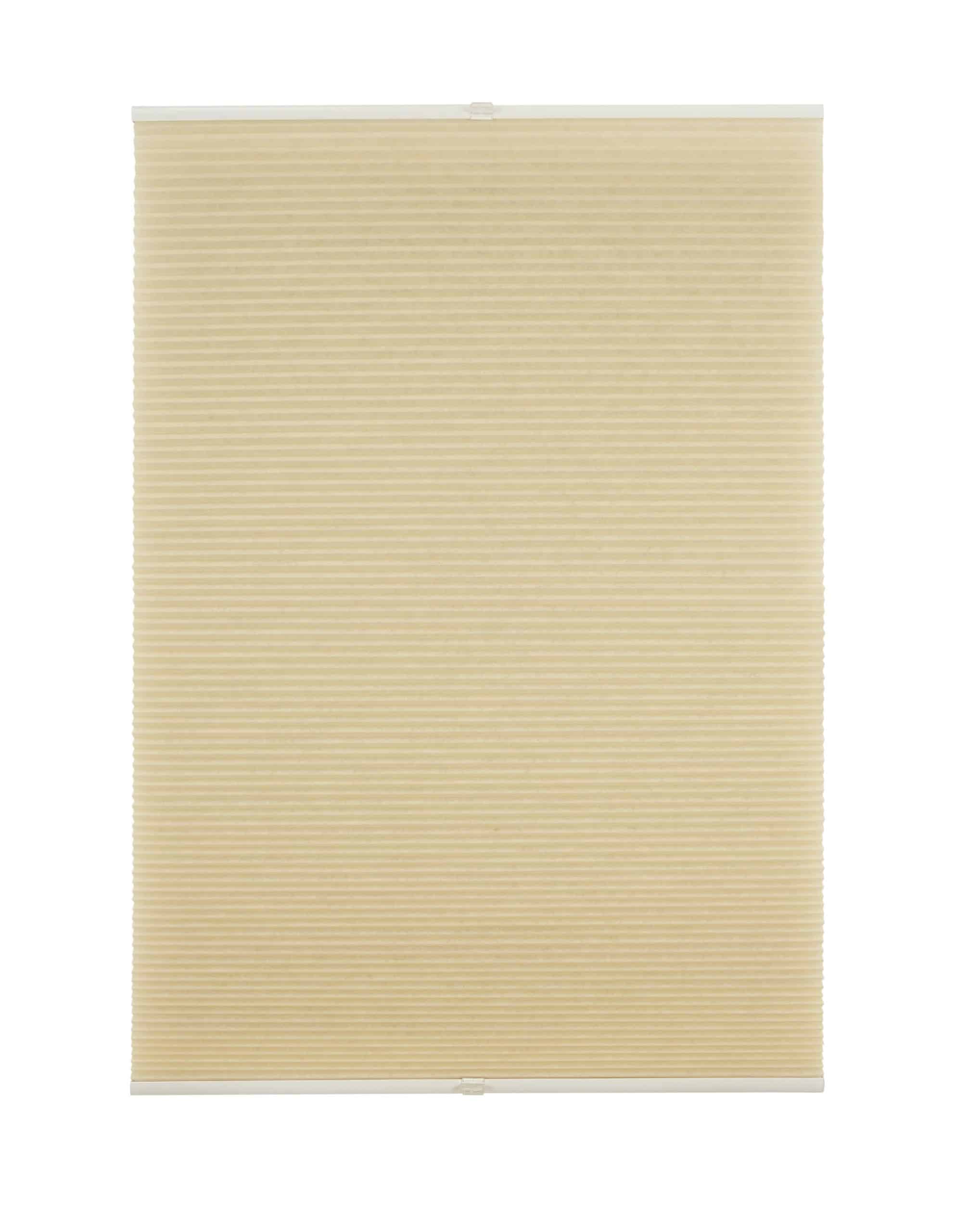 Ondeco Wabenplissee verspannt Klemmträger ohne Bohren Klemmfix  Blickdicht Sonnen-Schallschutz Farbe: Cream