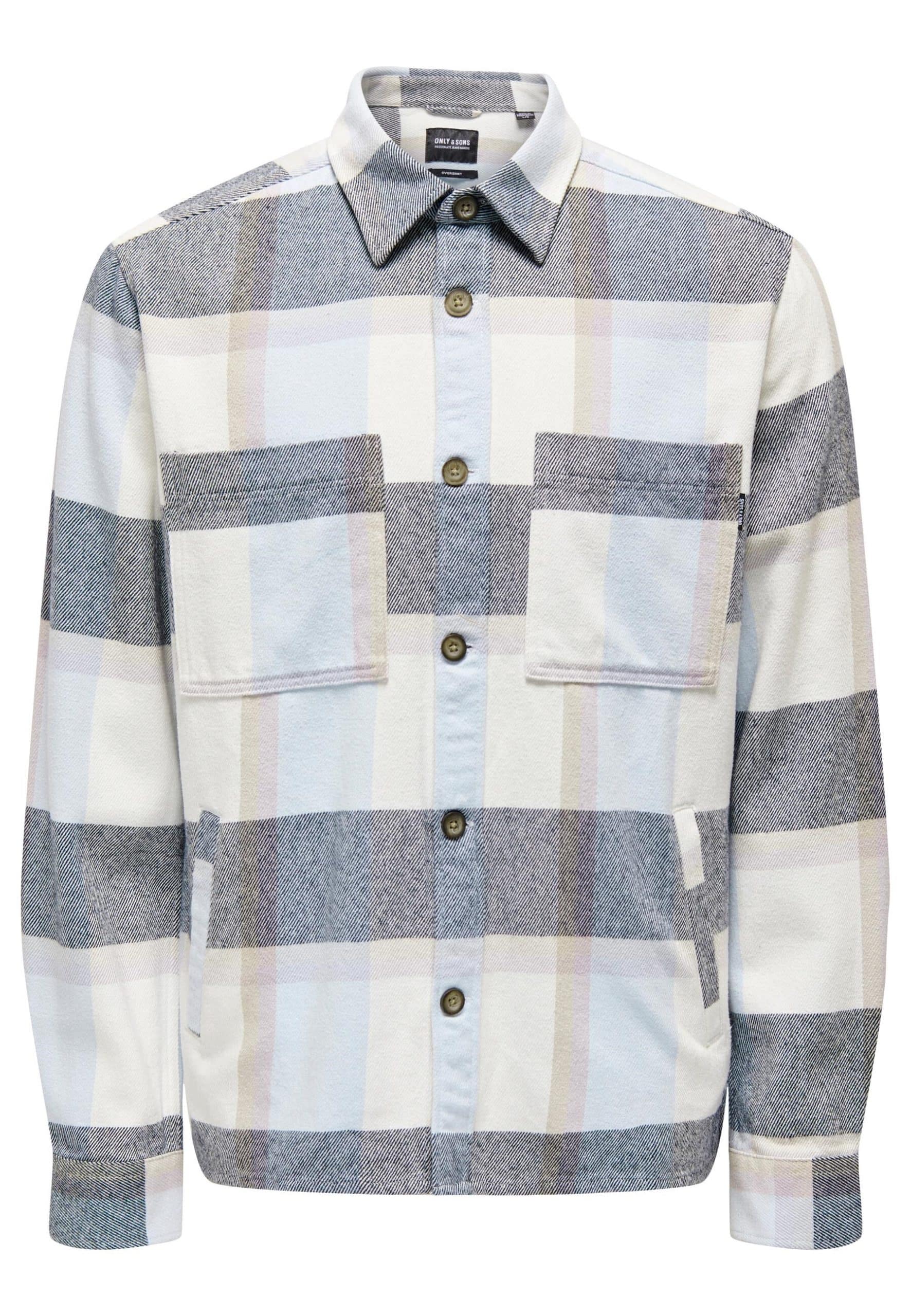 Only & Sons Hemd Langarmhemd QUIN mit Kentkragen und aufgesetzten Brusttaschen in lockerer Passform