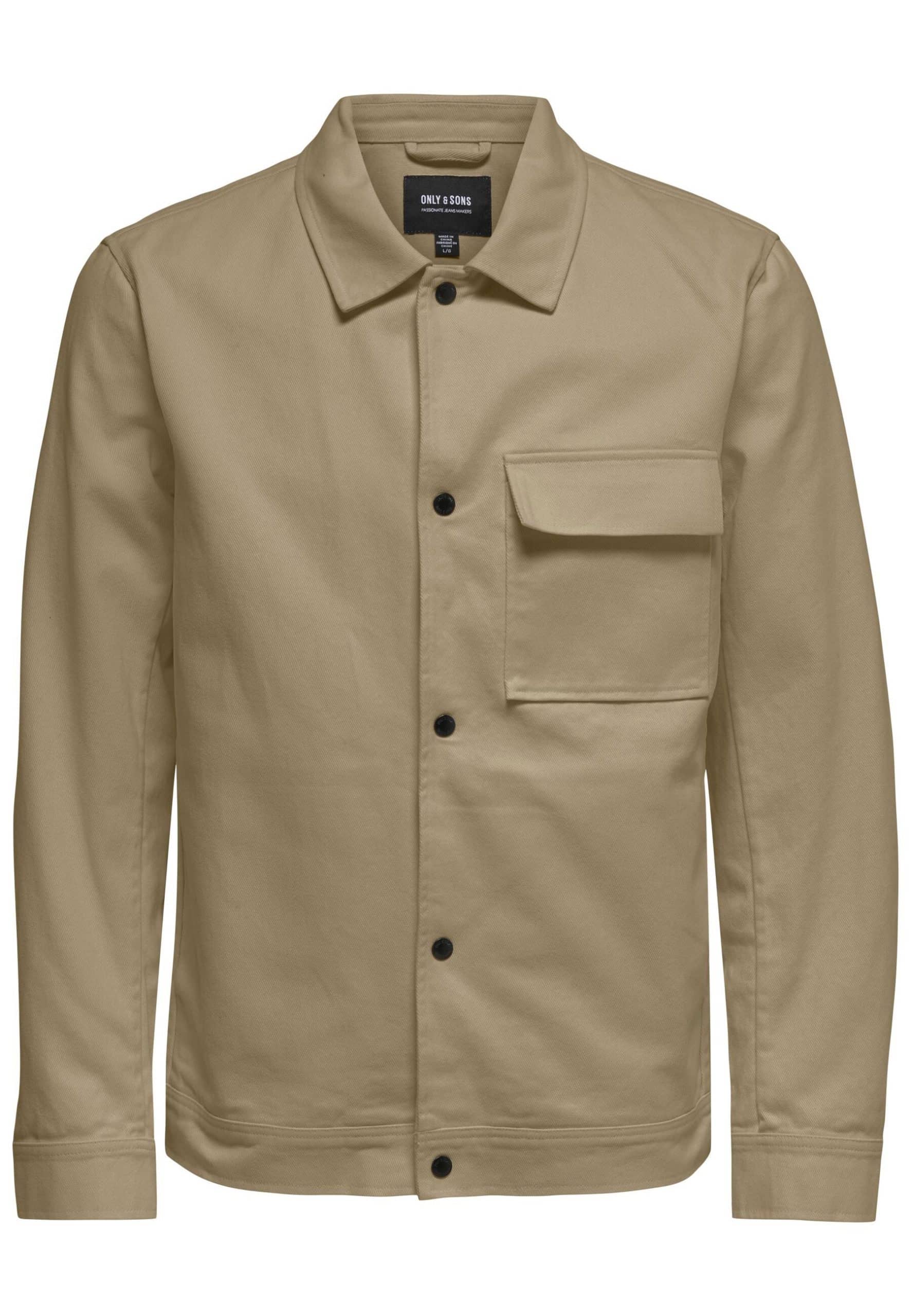 Only & Sons Jacke Leichte Übergangsjacke HYDRA mit Fly-Away Kragen und seitlichen Eingrifftaschen