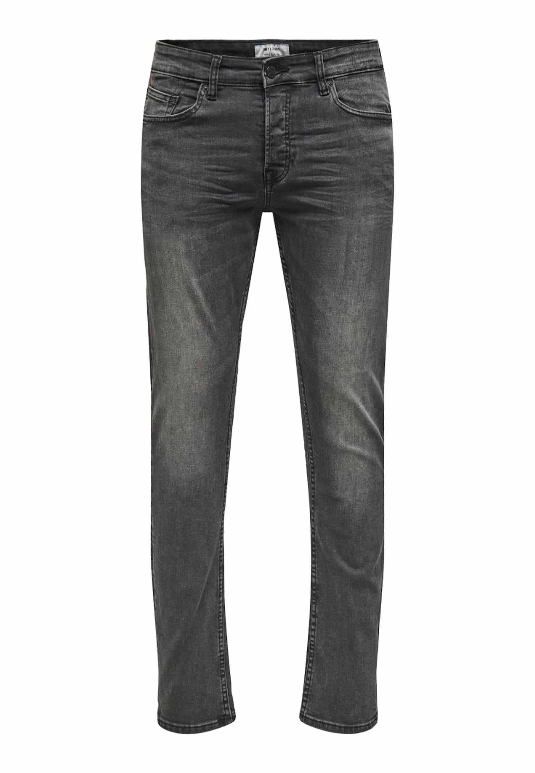 Only & Sons Jeans Slim Loom Black Washed lange Hose
