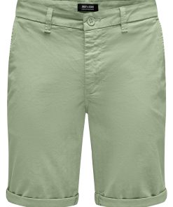 Only & Sons Shorts Unifarbene Short Peter Reg Twill mit seitlichen Eingrifftaschen und umgeschlagenem Saum