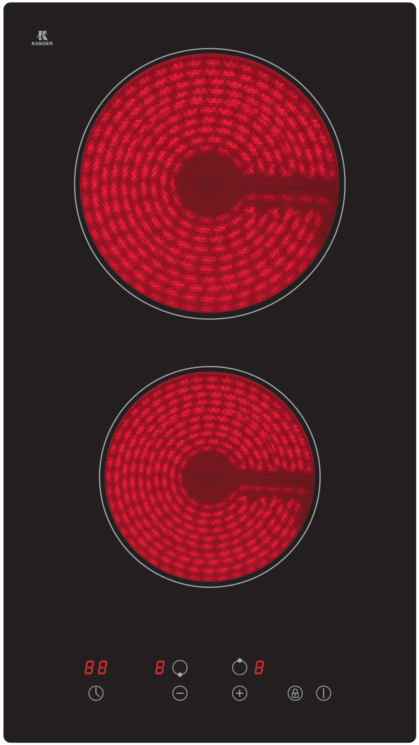 PKM Glaskeramik-Doppelkochplatte EB-GK-2TCG