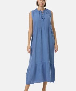PM SELECTED Damen Ärmelloses Musselin Maxikleid in Einheitsgröße PM46