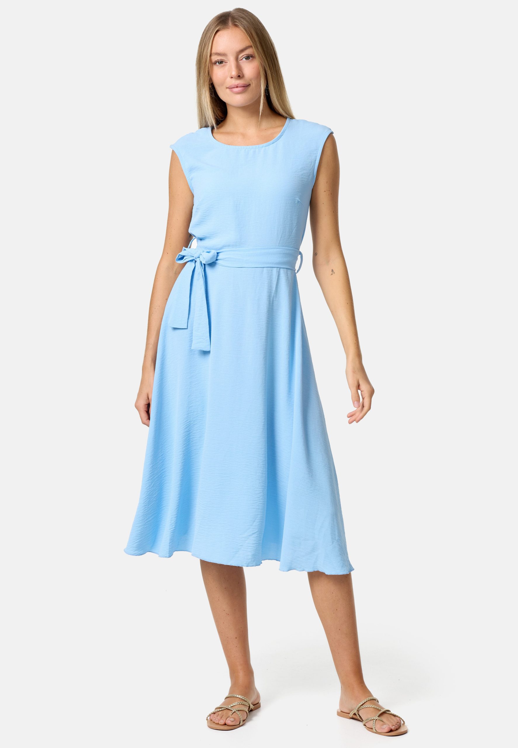 PM SELECTED Damen Ärmelloses Sommerkleid Dress mit Bindeband in Einheitsgröße PM26