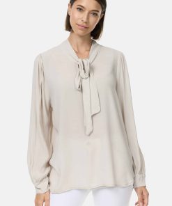 PM SELECTED Damen Edle Business Crepe Blue mit Schleife in Einheitsgröße PM62