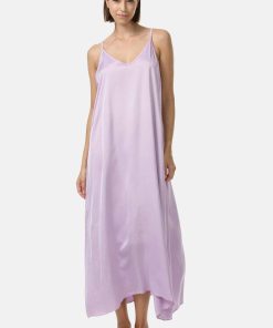 PM SELECTED Damen Elegantes Satin Kleid ohne Ärmel mit Seidenanteil in Einheitsgröße PM56