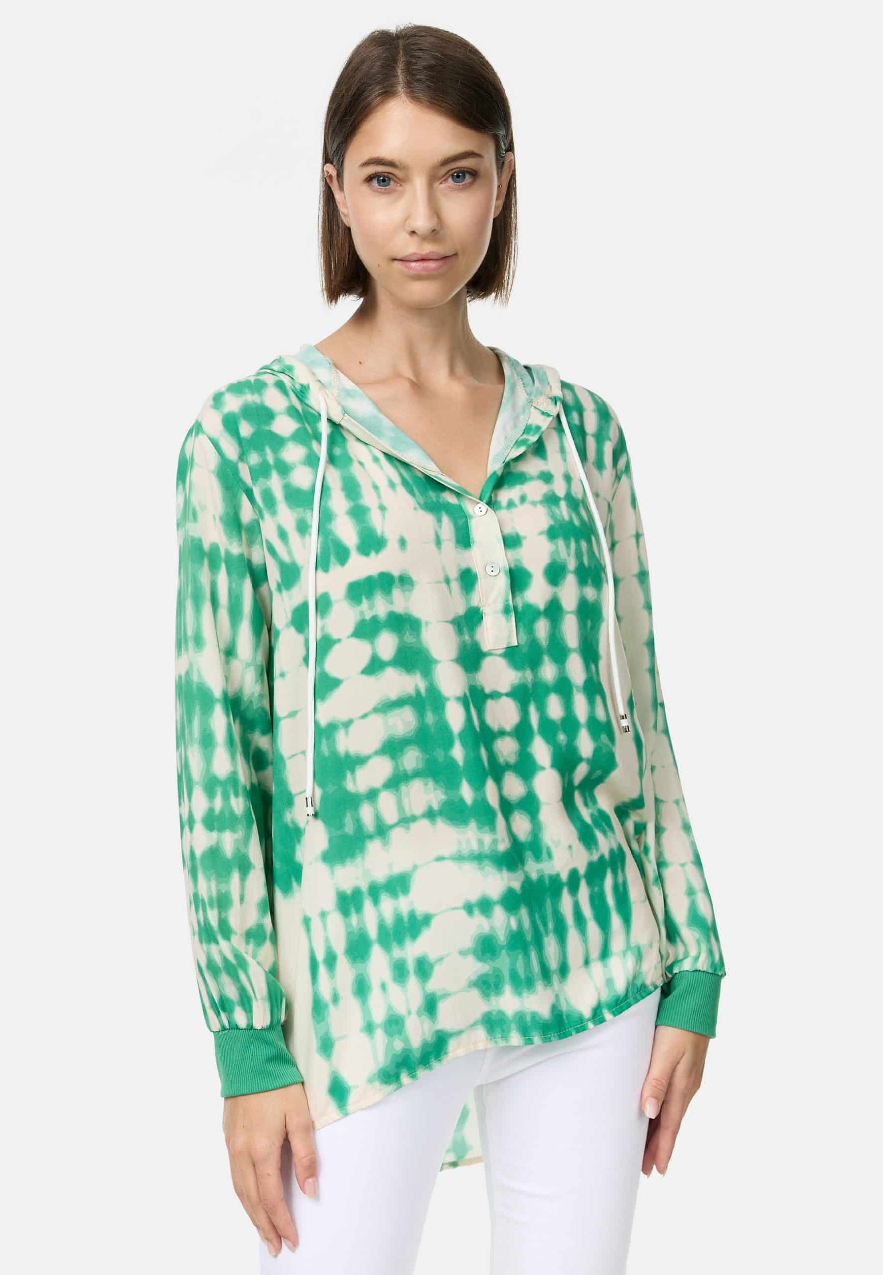 PM SELECTED Damen Freche Batik Hoodie Bluse mit Kapuze in Einheitsgröße PM63