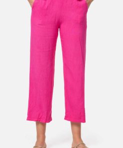 PM SELECTED Damen Leichte Sommer Leinenhose in 7/8 Länge mit Taschen in Einheitsgröße PM44