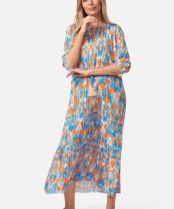 PM SELECTED Damen Maxikleid Sommerkleid Jersey Strandkleid mit Muster in Einheitsgröße PM37