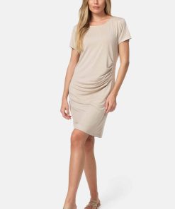 PM SELECTED Damen Modisches Longshirt Shirtkleid mit seitlicher Raffung in Einheitsgröße PM41