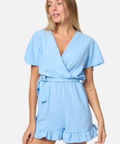 PM SELECTED Damen Playsuit Wickeloptik Jumpsuit Kurzoverall PM28