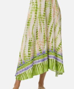 PM SELECTED Damen Sommerlicher Batik Maxirock in 3/4 Länge in Einheitsgröße PM57