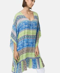 PM SELECTED Damen Stilvolle Tunika Bluse mit Ornament Print in Einheitsgröße PM58