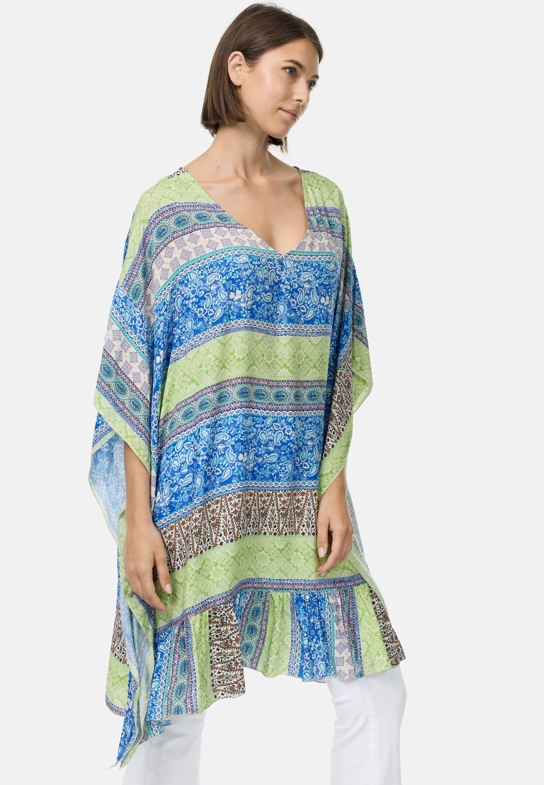 PM SELECTED Damen Stilvolle Tunika Bluse mit Ornament Print in Einheitsgröße PM58