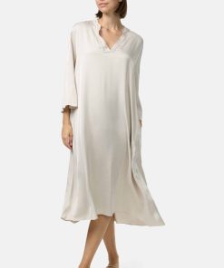 PM SELECTED Damen Stilvolles Satin Tunikakleid mit Seidenanteil in Einheitsgröße PM55