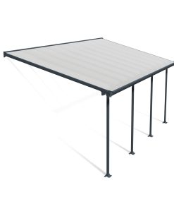 Palram Canopia Feria Terrassenüberdachung anthrazit doppelverglast 610x295x260-305 in cm (LxBxH)