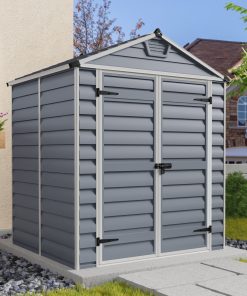 Palram Geräteschuppen SKYLIGHT grau/anthrazit + 2 x Regal ca.185x217x153cm BxHxT