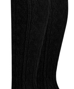 Paolo Renzo® Damen Baumwoll Overknees mit Zopfmuster & Anti-Rutsch-Bund 3 Paar - Größe 36/41 - Beige