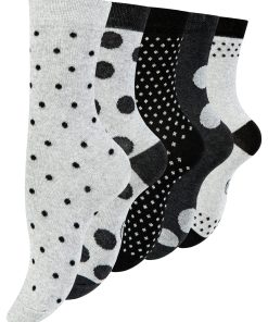 Paolo Renzo® Damen Baumwoll Socken gepunktet 10 Paar - Größe 35/38