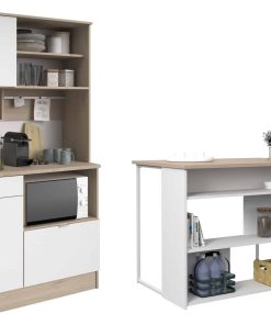 Parisot Buffet-Set "Socool 1" Weiß / Jackson-Eiche