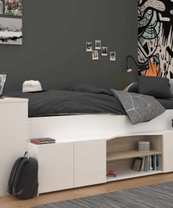 Parisot Halbhohes Hochbett "Cleo 1" Jackson-Eiche / Weiß