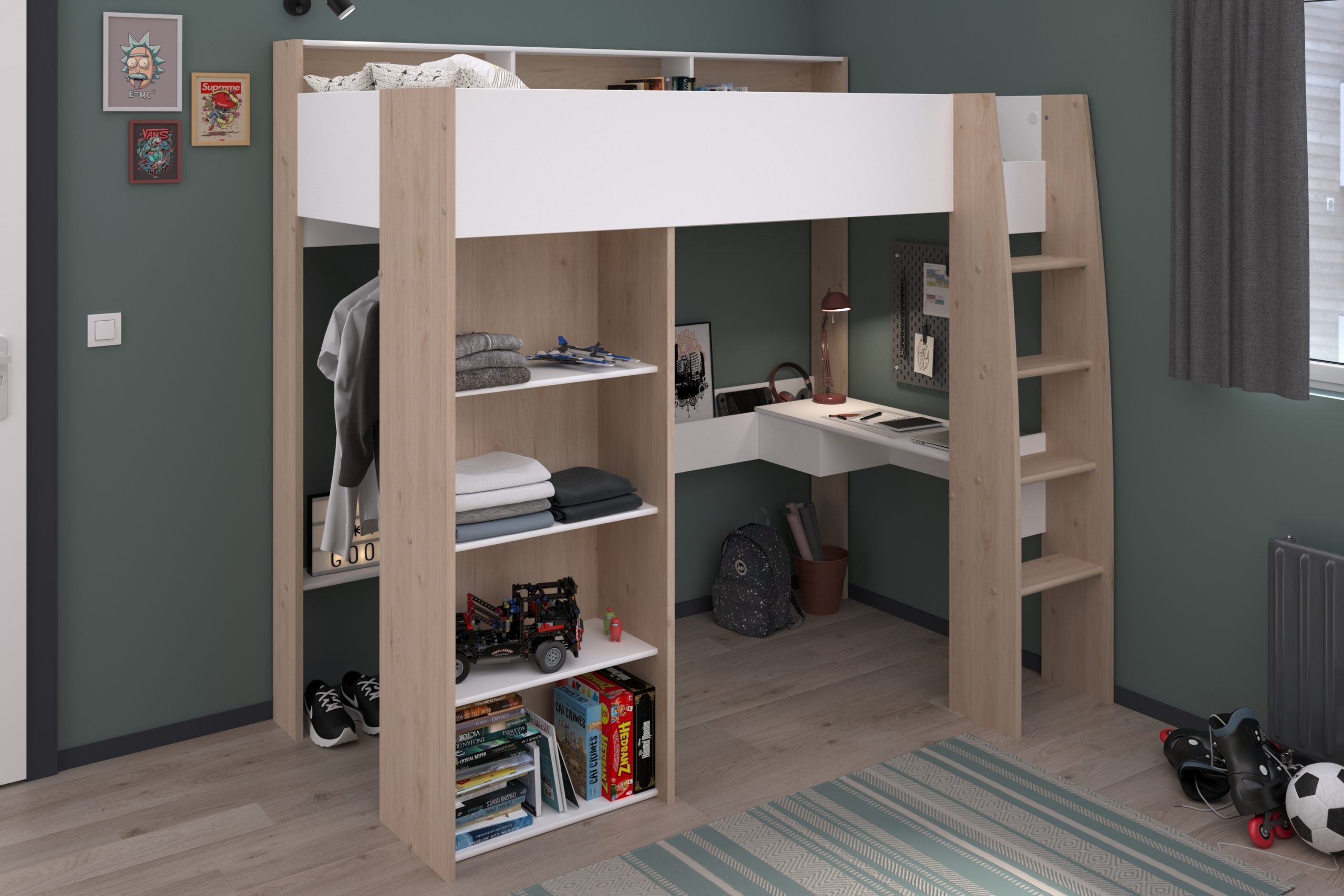 Parisot Hochbett Shelter 11 Eiche Jackson