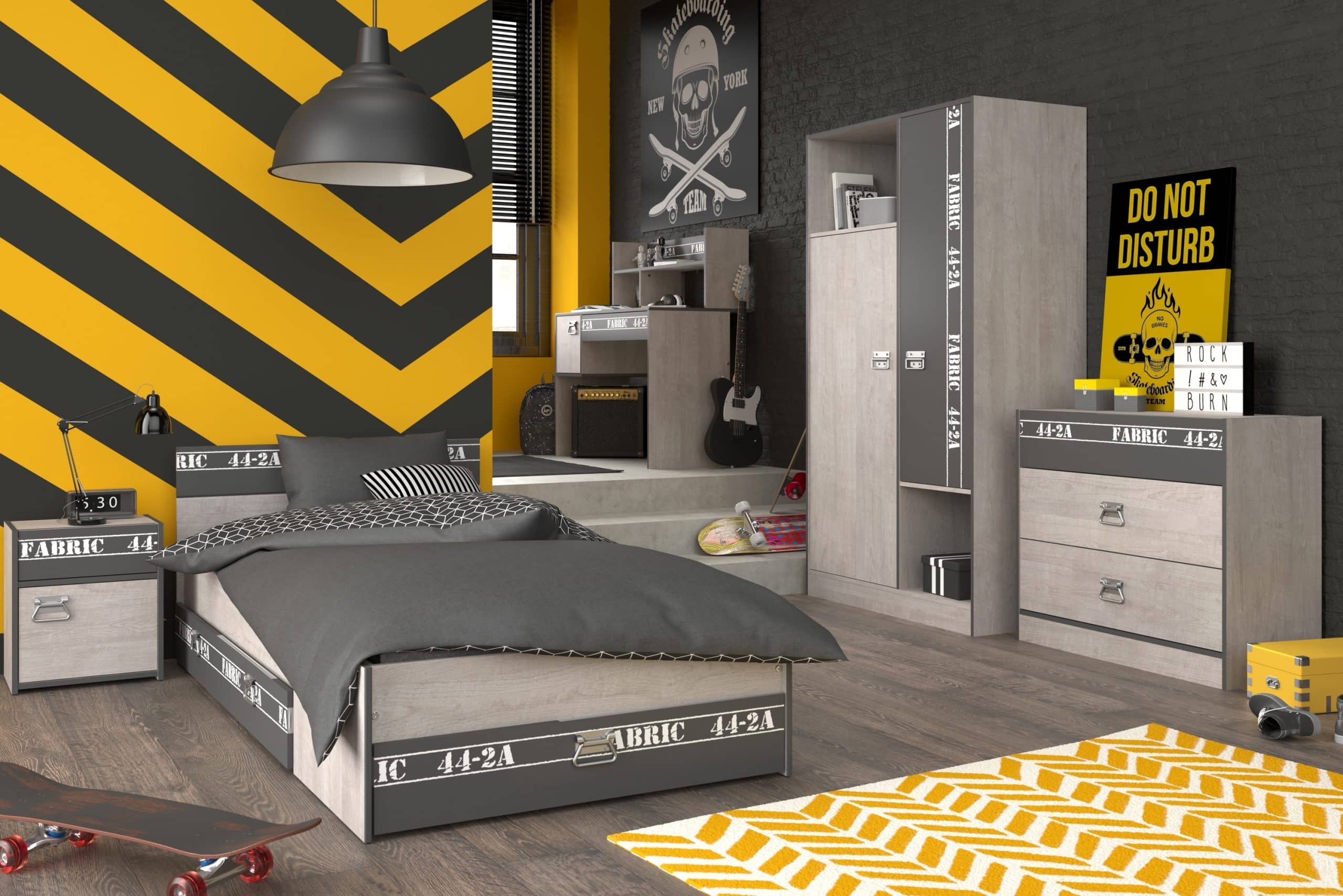 Parisot Kinder- und Jugendzimmer 6-tlg "Fabric 11" Esche-grau