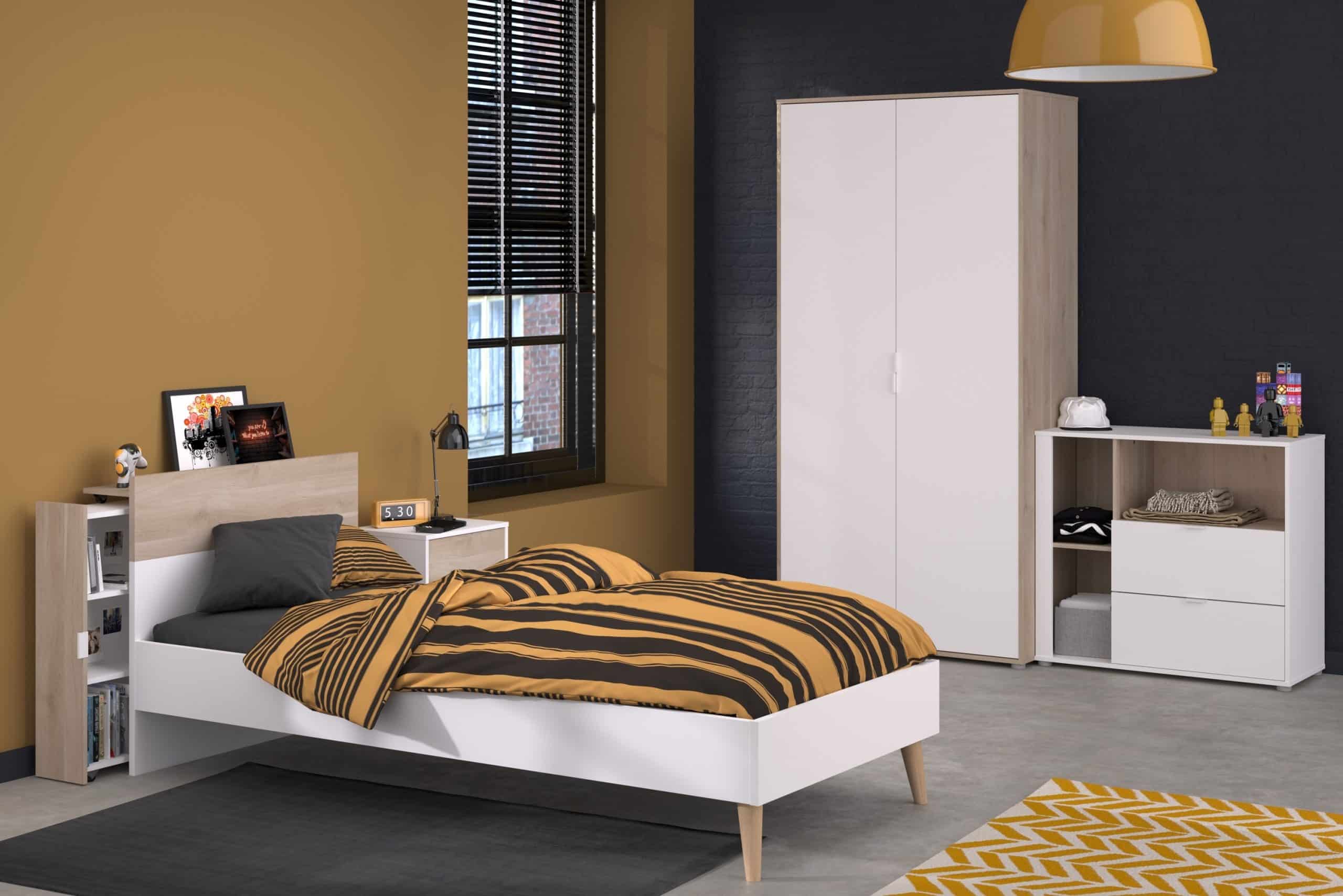 Parisot Kinderzimmer-Set  5-teilig "Aalborg 2" Weiß / Japanische Eiche
