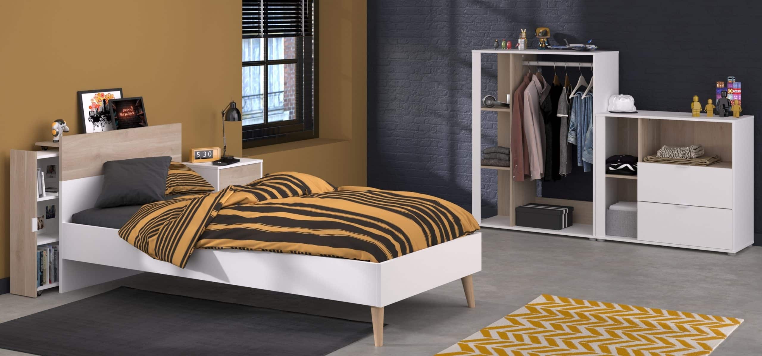 Parisot Kinderzimmer-Set 5-teilig "Aalborg 5" Weiß / Japanische Eiche