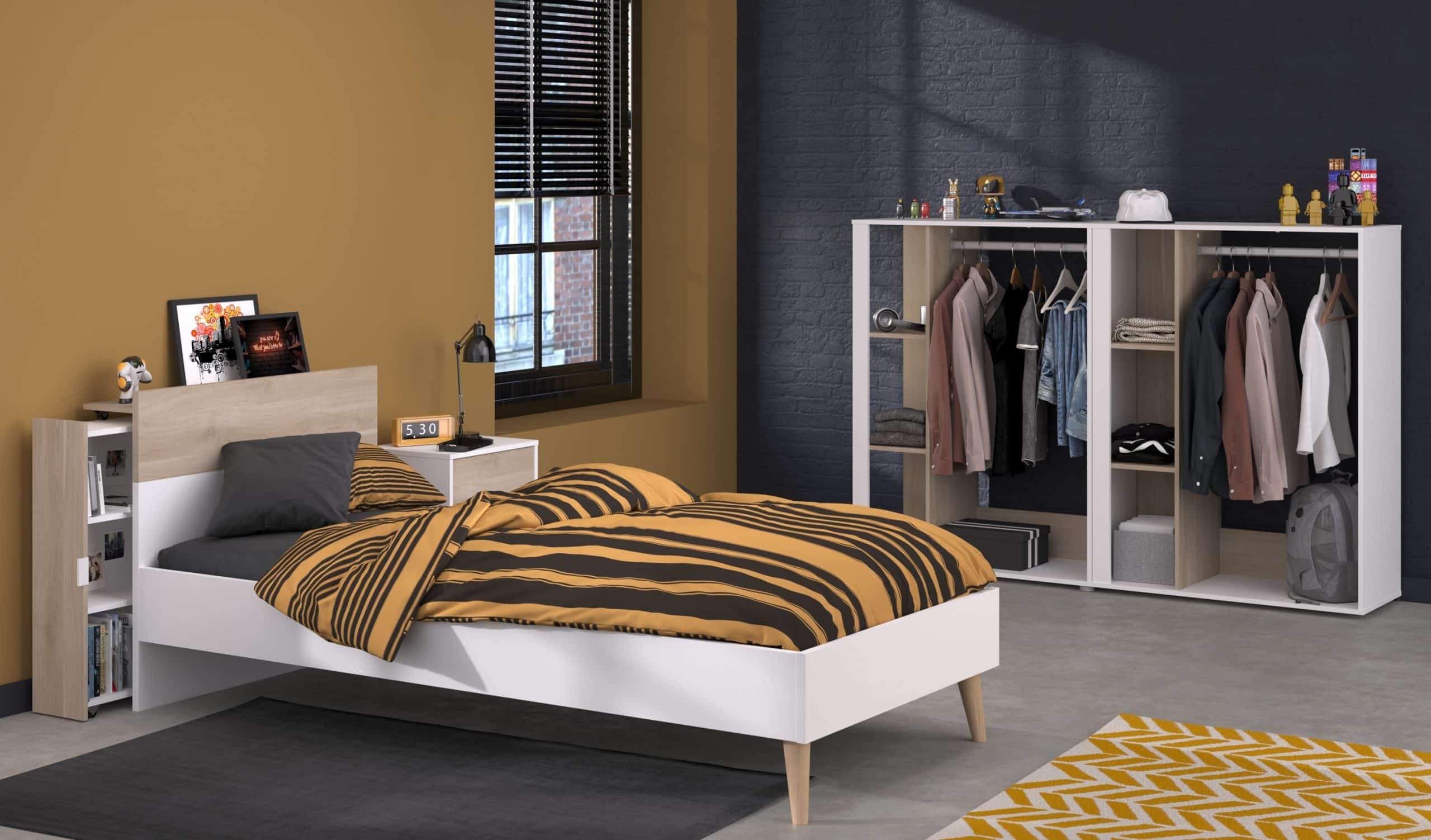 Parisot Kinderzimmer-Set 5-teilig "Aalborg 6" Weiß / Japanische Eiche