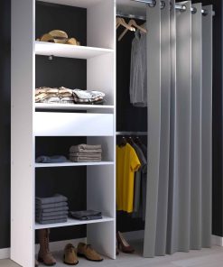 Parisot Kleiderschrank mit Vorhang "Bari 1" Weiß