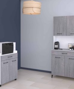 Parisot Küchenbuffet-Set "Malice 1" Weiß / Beton Optik hell