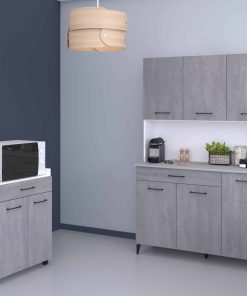 Parisot Küchenbuffet-Set "Malice 2" Weiß / Beton Optik hell