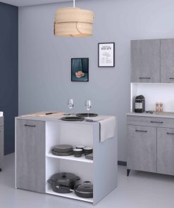 Parisot Küchenbuffet-Set "Malice 6" Weiß / Beton Optik hell