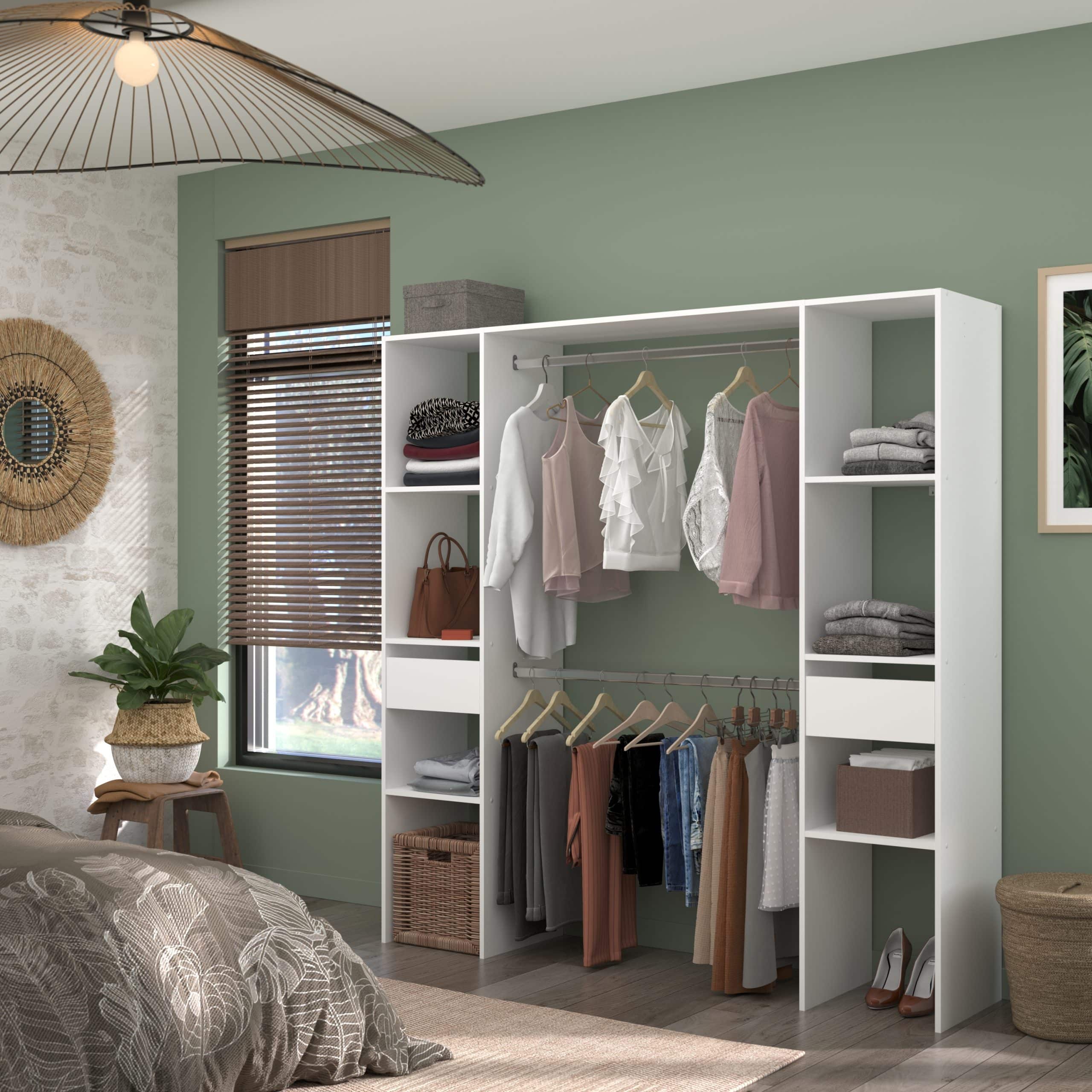 Parisot Mehrzweckschrank "Combi 2" Weiß - Grau