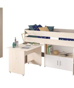 Parisot Multifunktionsbett mit Kleiderschrank "Charly 5" Akazie-Weiß