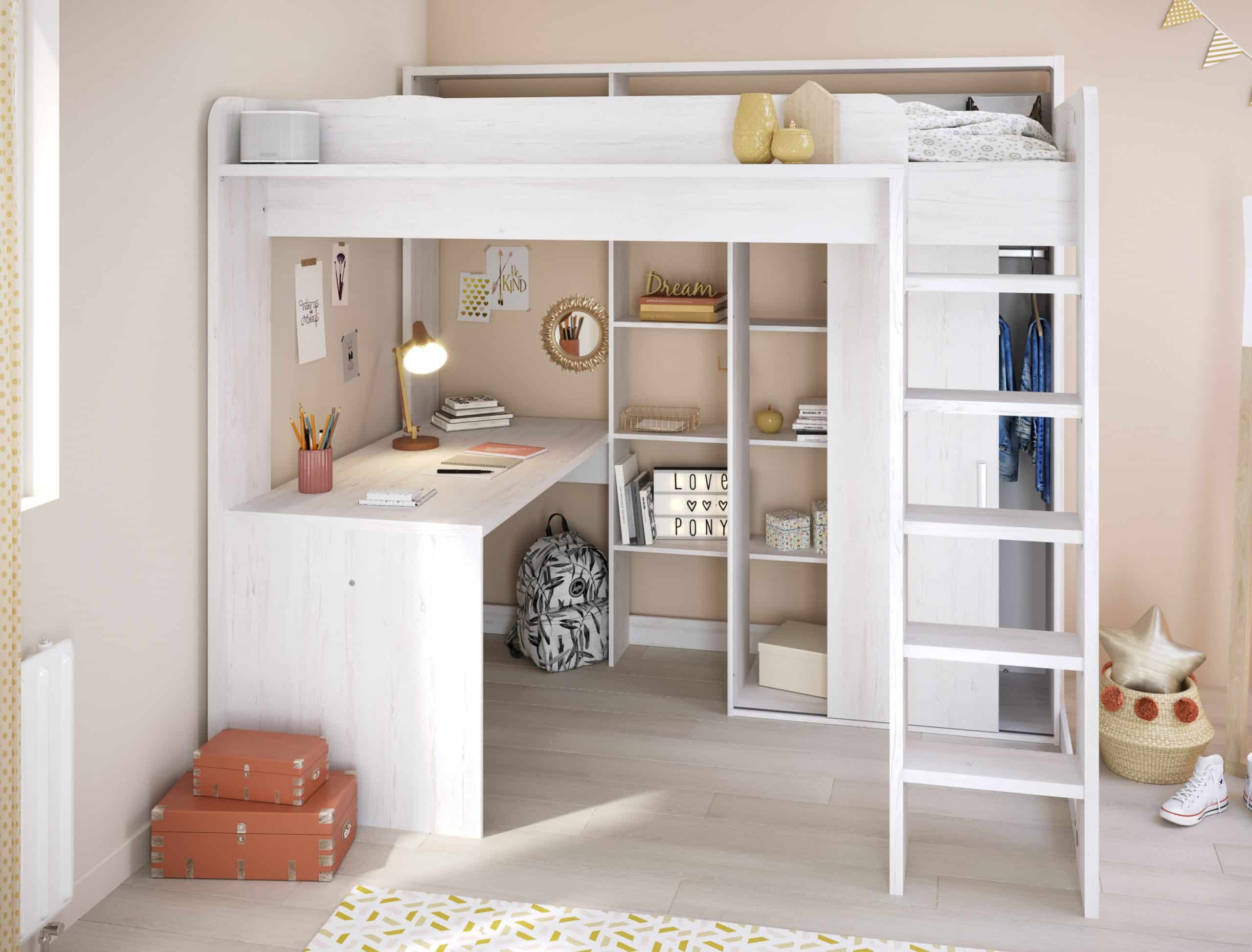 Parisot Multifunktionshochbett "Higher 1" Esche