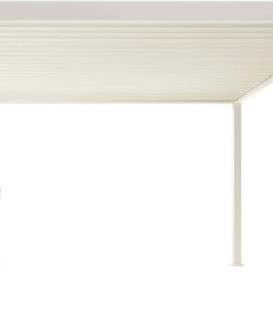 PergoLine Trumpf Terrassenüberdachung freistehend mit einstellbarem Stahl-Lamellendach I Pfosten aus Aluminium   Pavillon 3 x 3 Meter weiß