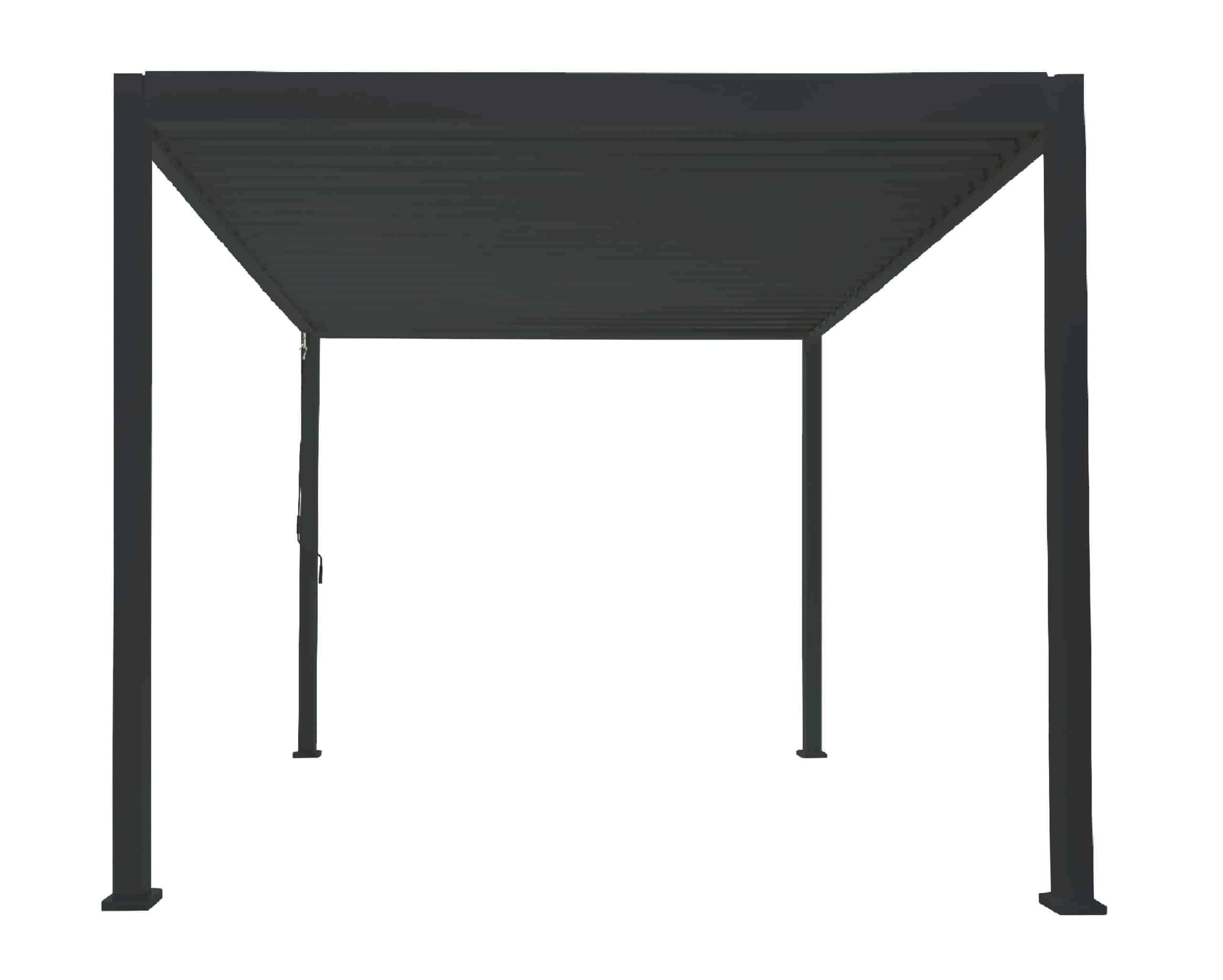 PergoLine Trumpf Terrassenüberdachung freistehend mit einstellbarem Stahl-Lamellendach I Pfosten aus Aluminium   Pavillon 3 x 3