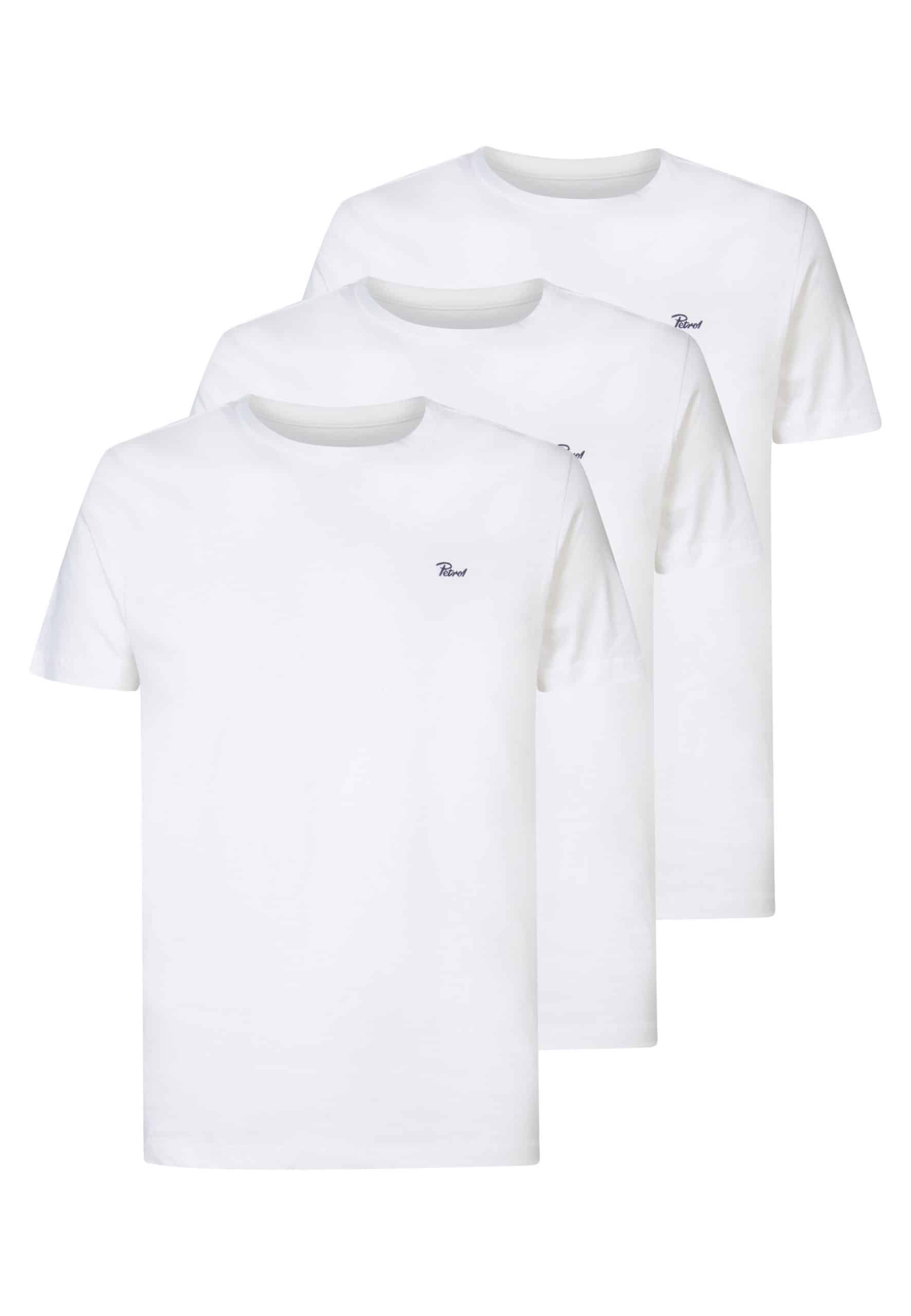 Petrol Industries Shirt Basic-Shirts im 3 Pack mit Rundhalsausschnitt