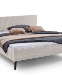 Polsterbett 180 x 200 Viola Bettgestell mit Kopfteil Beige