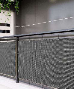 Polyrattan PVC Sichtschutzmatte 300x100 Balkon Sichtschutz Zaun Windschutz grau