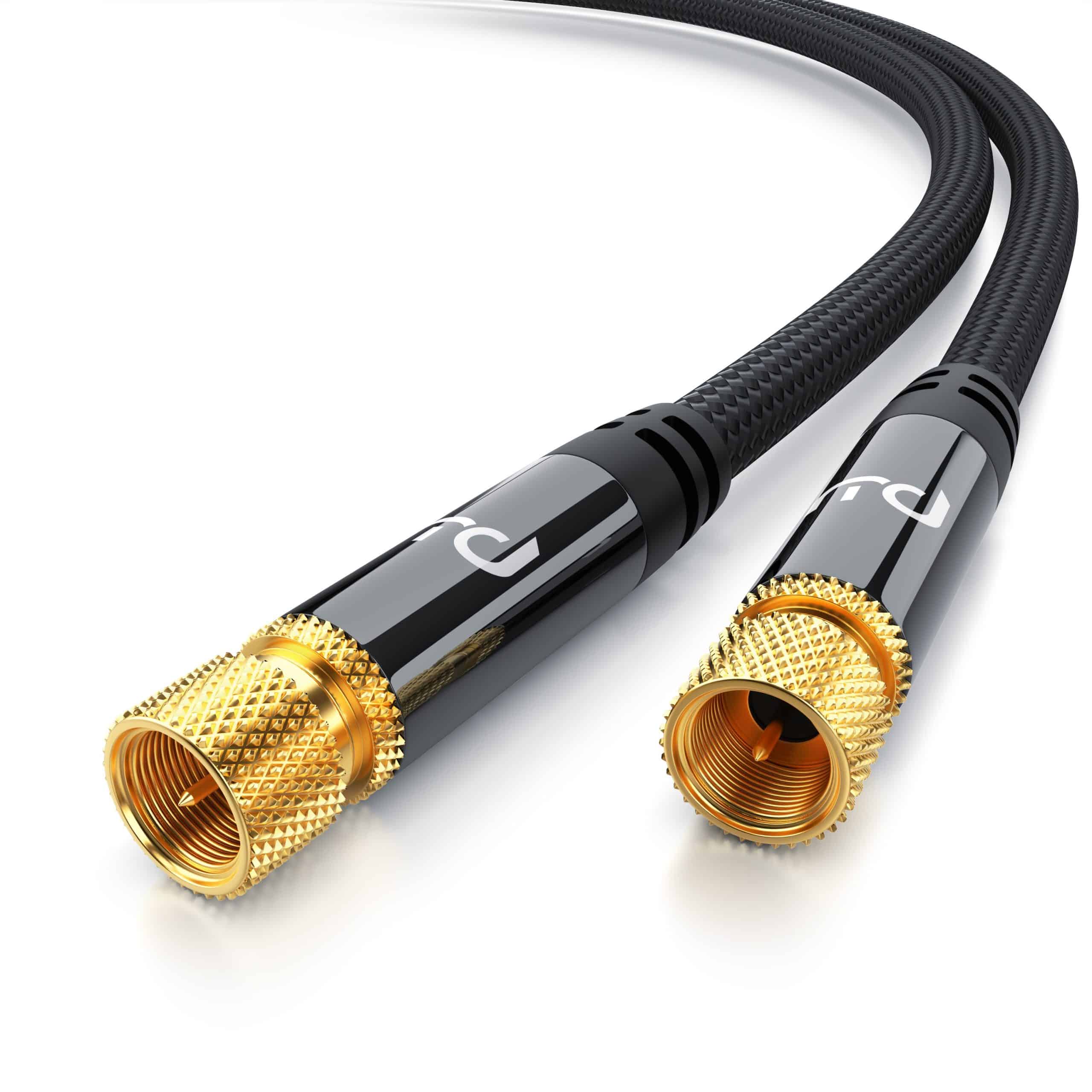 Primewire HDTV Satellitenkabel mit Braiding - 135Db - 75 Ohm - Stoffummantelung - 10 m