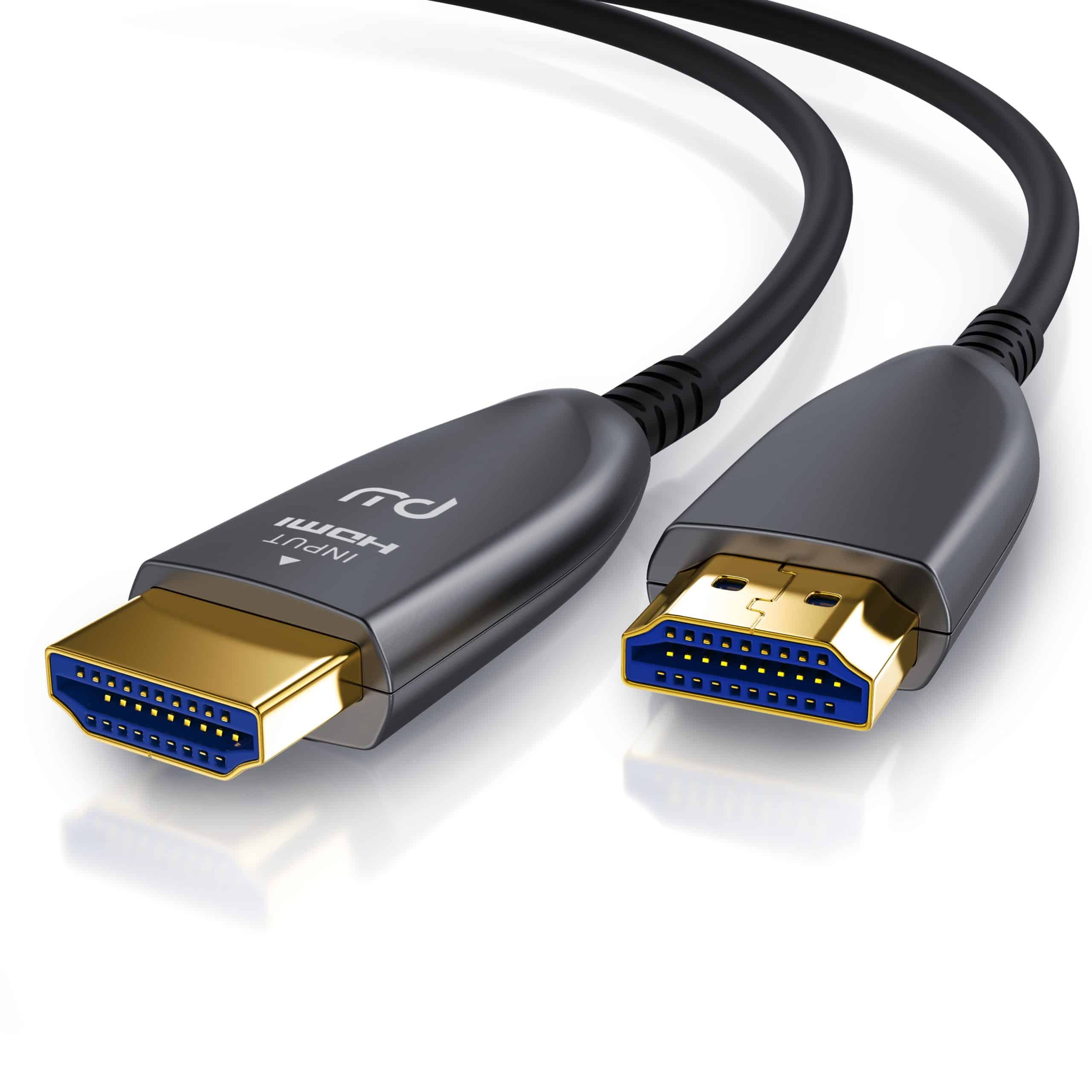 Primewire Ultra HD HDMI 2.0b Glasfaserkabel 3-fach geschirmt 4K / Full HD / 3D / ARC / High Speed mit Ethernet - 15m