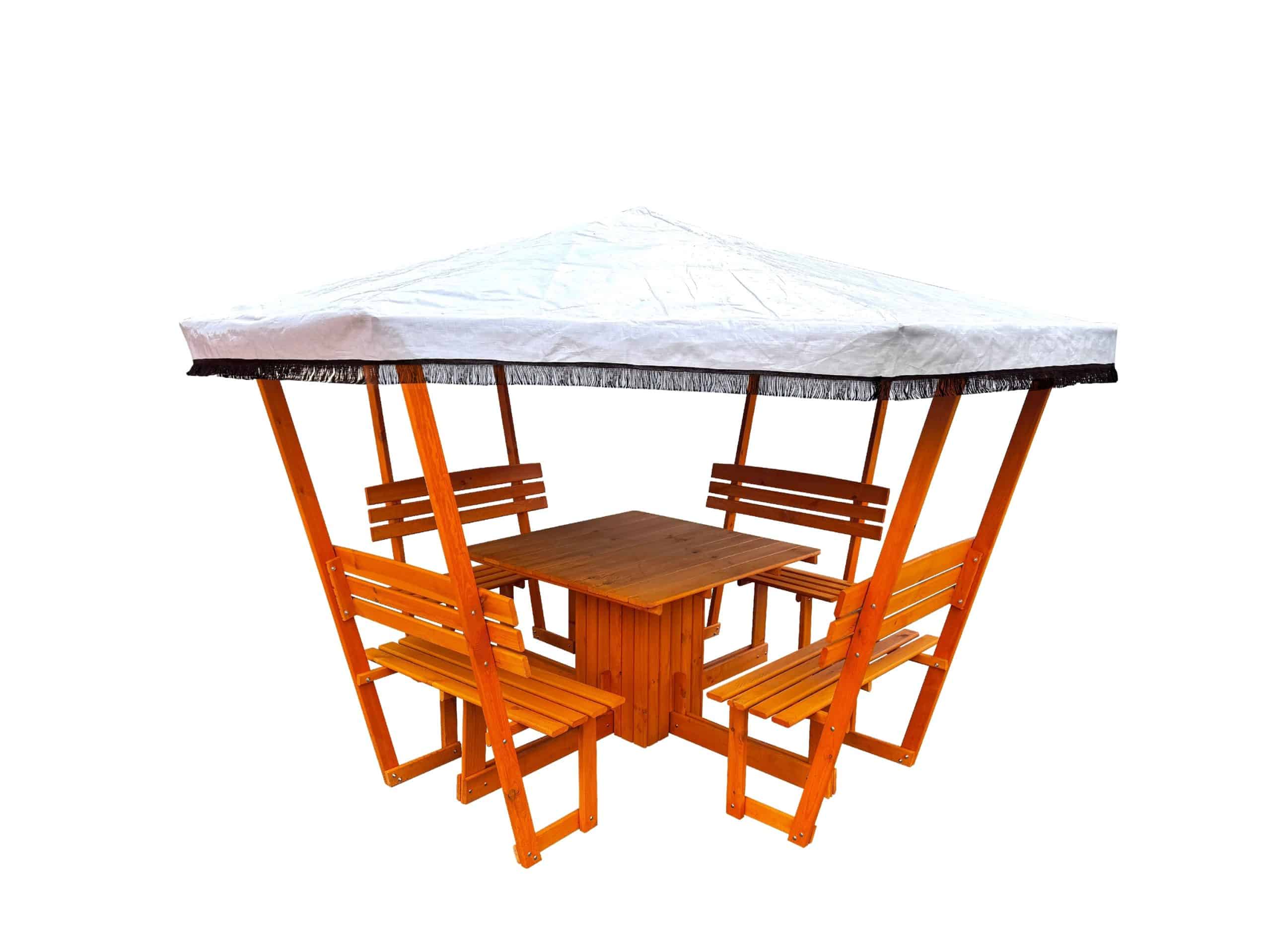 Promadino Pavillon "Rosenheim" mit weißem Dach