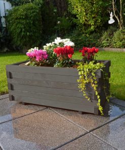 Promadino Pflanzkasten "Lucca" mit Pflanzfolie anthrazit