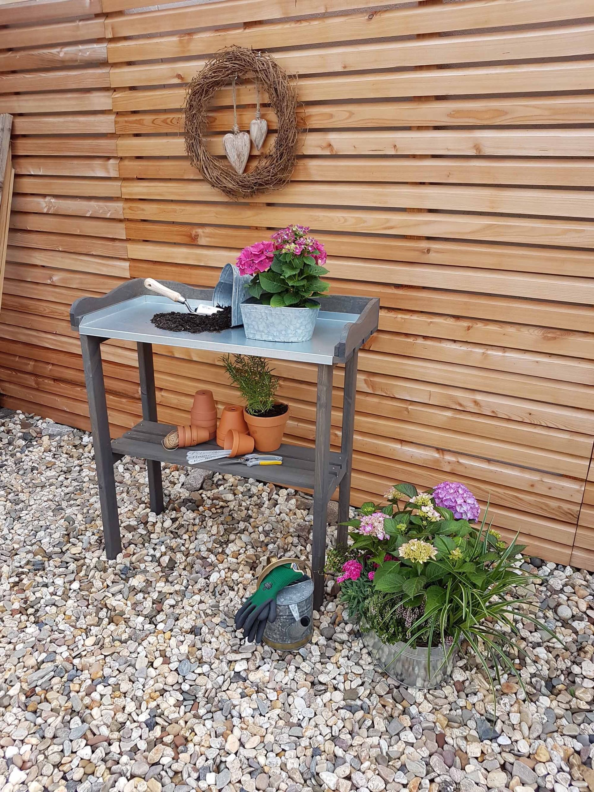 Promadino Pflanztisch mit verzinkter Arbeitsfläche